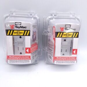 Lot of 2 TayMac Hubbell MG420CS Clear GFCI While-In-Use Clear Cover 2 3/4" Deep